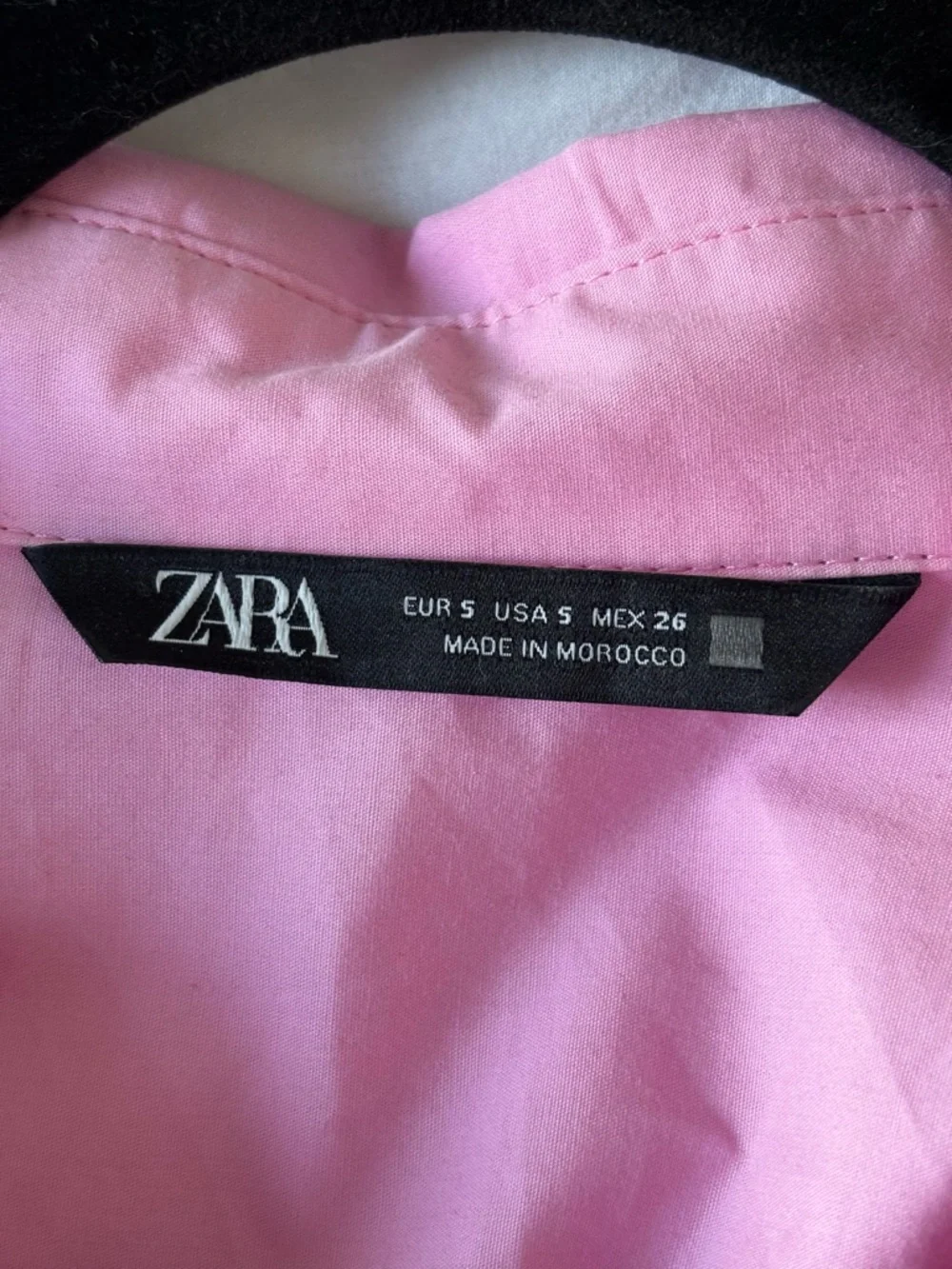 Zara Bright Pink Cotton Button-Up Shirt size small - Picture 7 of 8